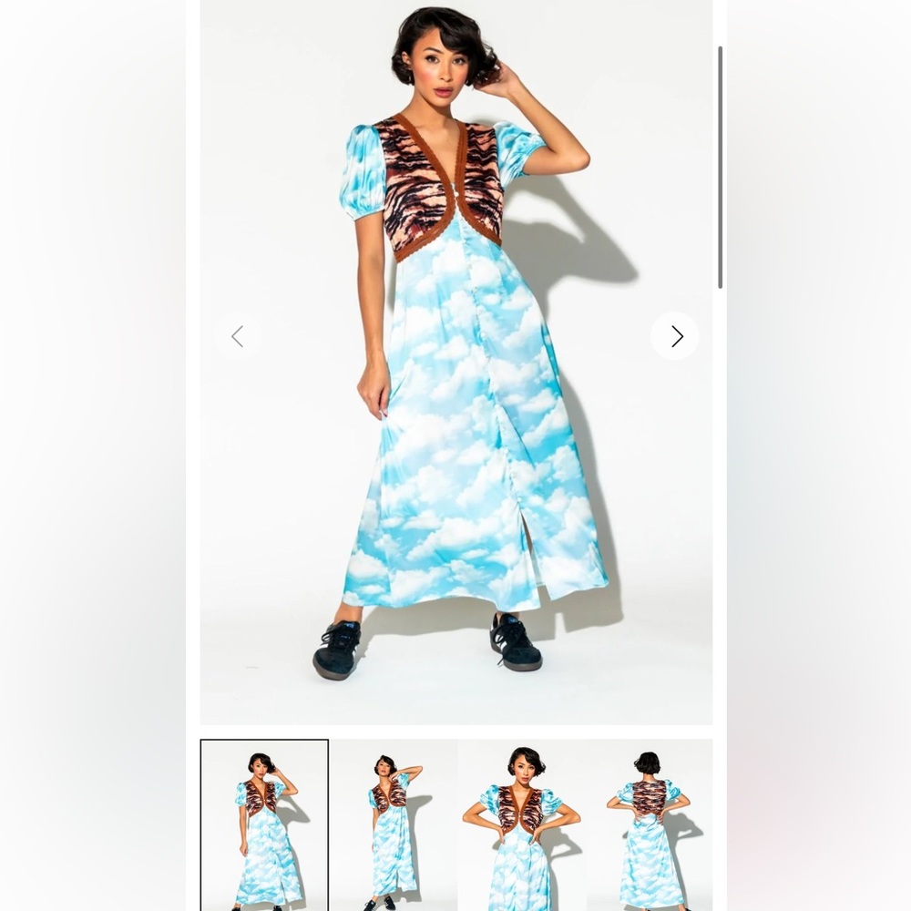 Dressed in Lala Serendipitous dress in Tiger + Cloud